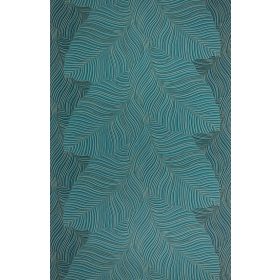 Türkizkék- arany levél mintás tapéta (10021-36)