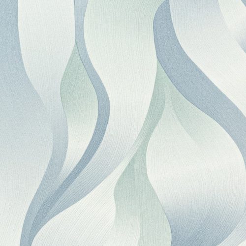 Világos kék mentazöld szalag mintás tapéta (10204-18)