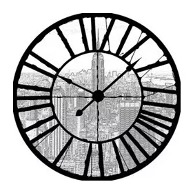   New York az óra mögött vlies poszter, fotótapéta 10688VEZ1 /208x208 cm/