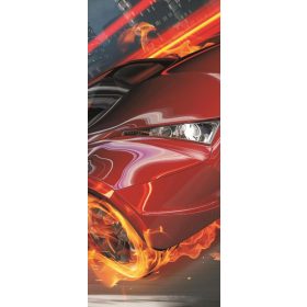   Lángoló autó öntapadós poszter, fotótapéta 132SKT /91x211 cm/