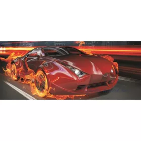   Lángoló autó vlies poszter, fotótapéta 132VEP /250x104 cm/