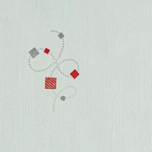 Fehér-piros absztrakt mintás tapéta (13324-50)