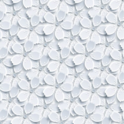 Gekkofix White flowers öntapadós tapéta 45 cm x 2 m