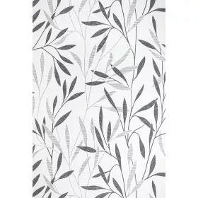 Fekete-szürke hosszú levél mintás tapéta (1727-21)