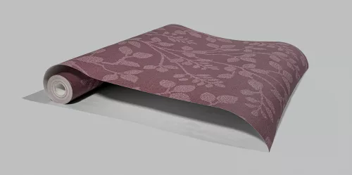 Mályva alapon levél mintás tapéta (1774-16)