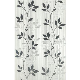 Szürke-ezüst levél mintás tapéta (1783-21)