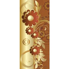   Barna virág minta vlies poszter, fotótapéta 2029VET /91x211 cm/