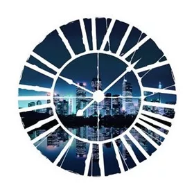   Város az óra mögött vlies poszter, fotótapéta 20409VEZ1 /208x208 cm/