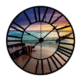   Tengerpart az óra mögött vlies poszter, fotótapéta 20769VEZ1 /208x208 cm/