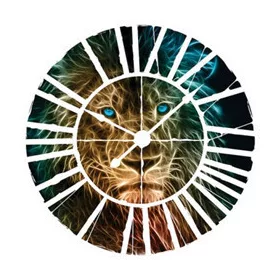   Oroszlán fej az óra mögött vlies poszter, fotótapéta 21404VEZ1 /208x208 cm/