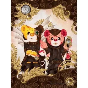   Szivárvány macik vlies poszter, fotótapéta 2585VE-A /206x275 cm/