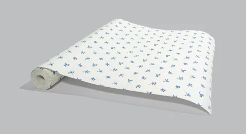 Indidókék kis virág mintás tapéta (288734)