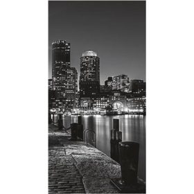   Fekete-fehér városkép vlies poszter, fotótapéta 312VET /91x211 cm/