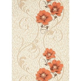 Piros virág mintás tapéta (33768)