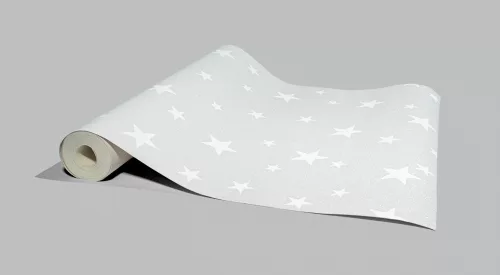 Fehér csillag mintás tapéta (347770)