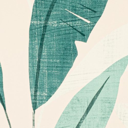 Zöld levél mintás tapéta (407549)