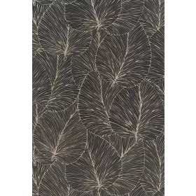 Fekete levél mintás tapéta (456608)