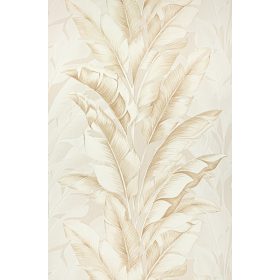 Drapp-krém nagy levél mintás tapéta (506202)