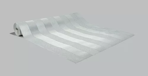 Fényes ezüst csikos tapéta (532357)