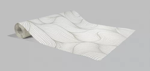 Fehér-ezüst modern levél mintás tapéta (6230409-21)