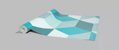 Modern türkiz kék mintás tapéta (638110)