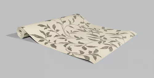 Ezüst levél mintás tapéta (701561)