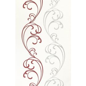 Bordó-ezüst szürke nagy inda  mintás tapéta (731033)