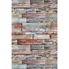 Színes deszka mintás tapéta (7319-06)