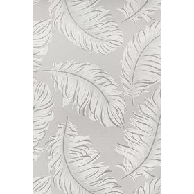 Szürke-fehér nagy toll mintás tapéta (8230417-21)