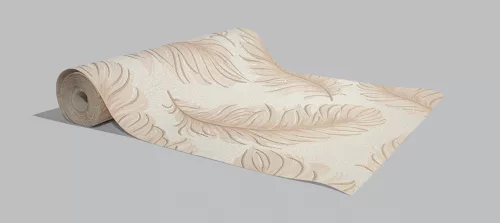 Barna-drapp nagy toll mintás tapéta (8230417-51)