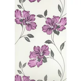 Lila-ezüst nagy virág mintás tapéta (94429-2)