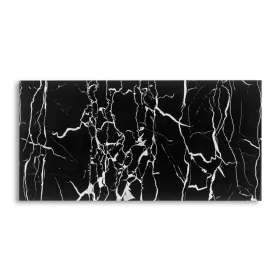   Öntapadós PVC csempepanel, Fekete alapú szürke márvány, 30 x 60 cm