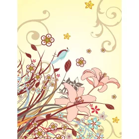   Virág minta poszter, fotótapéta, Vlies  (206x275 cm, álló)