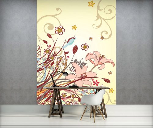 Virág minta poszter, fotótapéta, Vlies  (206x275 cm, álló)