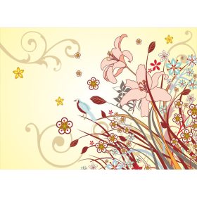 Virág minta poszter, fotótapéta, Vlies (104 x 70,5 cm)