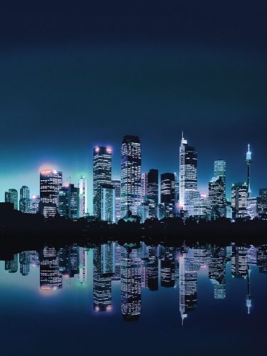 City Lights poszter, fotótapéta, Vlies  (206x275 cm, álló)