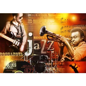 Jazz poszter, fotótapéta, Vlies (104 x 70,5 cm)