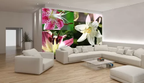 Lilies poszter, fotótapéta, Vlies (104 x 70,5 cm)