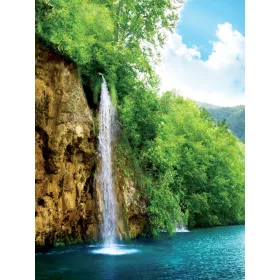   Vízesés folyóval poszter, fotótapéta, Vlies  (184x254 cm, álló)