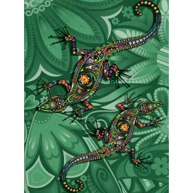   Színes gyíkok poszter, fotótapéta, Vlies  (184x254 cm, álló)