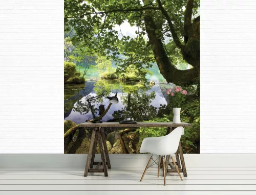 Erdei patak poszter, fotótapéta, Vlies  (206x275 cm, álló)