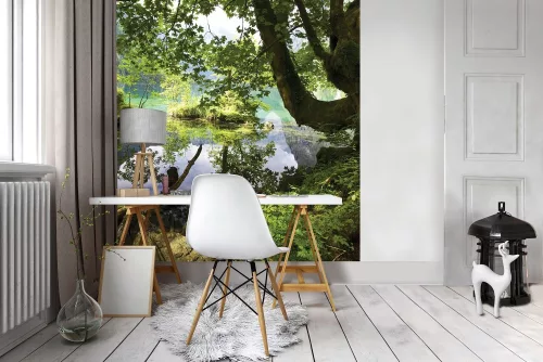 Erdei patak poszter, fotótapéta, Vlies  (206x275 cm, álló)