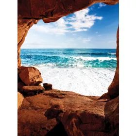   Barlangból kilátás a tengerre poszter, fotótapéta, Vlies  (184x254 cm, álló)