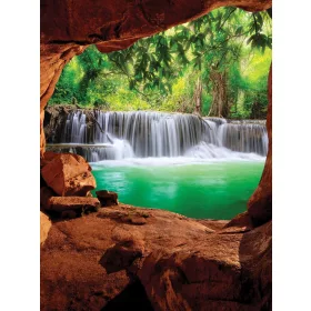   Barlangból kilátás a vízesésre poszter, fotótapéta, Vlies  (184x254 cm, álló)