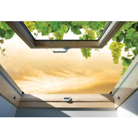   Naplementére néző ablak poszter, fotótapéta, Vlies (104 x 70,5 cm)