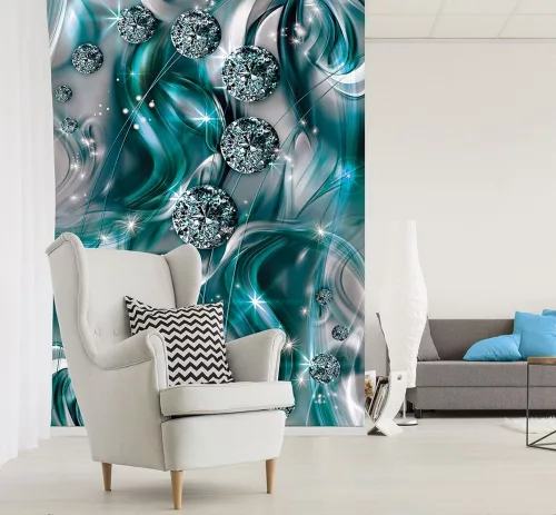 Gyöngyös absztrakt poszter, fotótapéta, Vlies  (184x254 cm, álló)