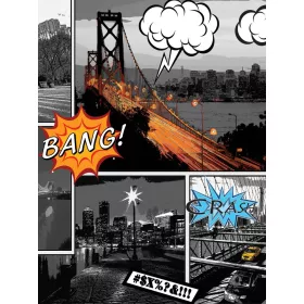   New York-i képregény poszter, fotótapéta, Vlies  (184x254 cm, álló)