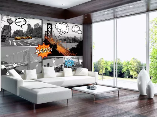 New York-i képregény poszter, fotótapéta Vlies (152,5 x 104 cm)