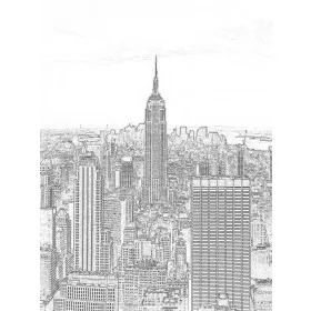   New York körvonalai poszter, fotótapéta, Vlies  (184x254 cm, álló)