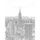 New York körvonalai poszter, fotótapéta, Vlies  (206x275 cm, álló)